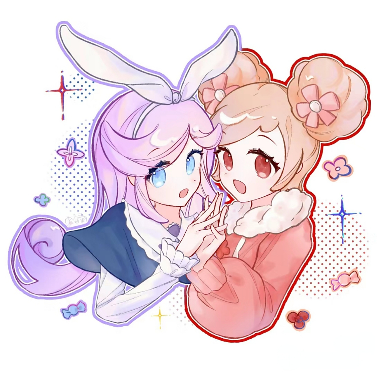 夏安安千韩 永远的好朋友[嘿哈][嘿哈] 画师:秋时柒#二次元集结号