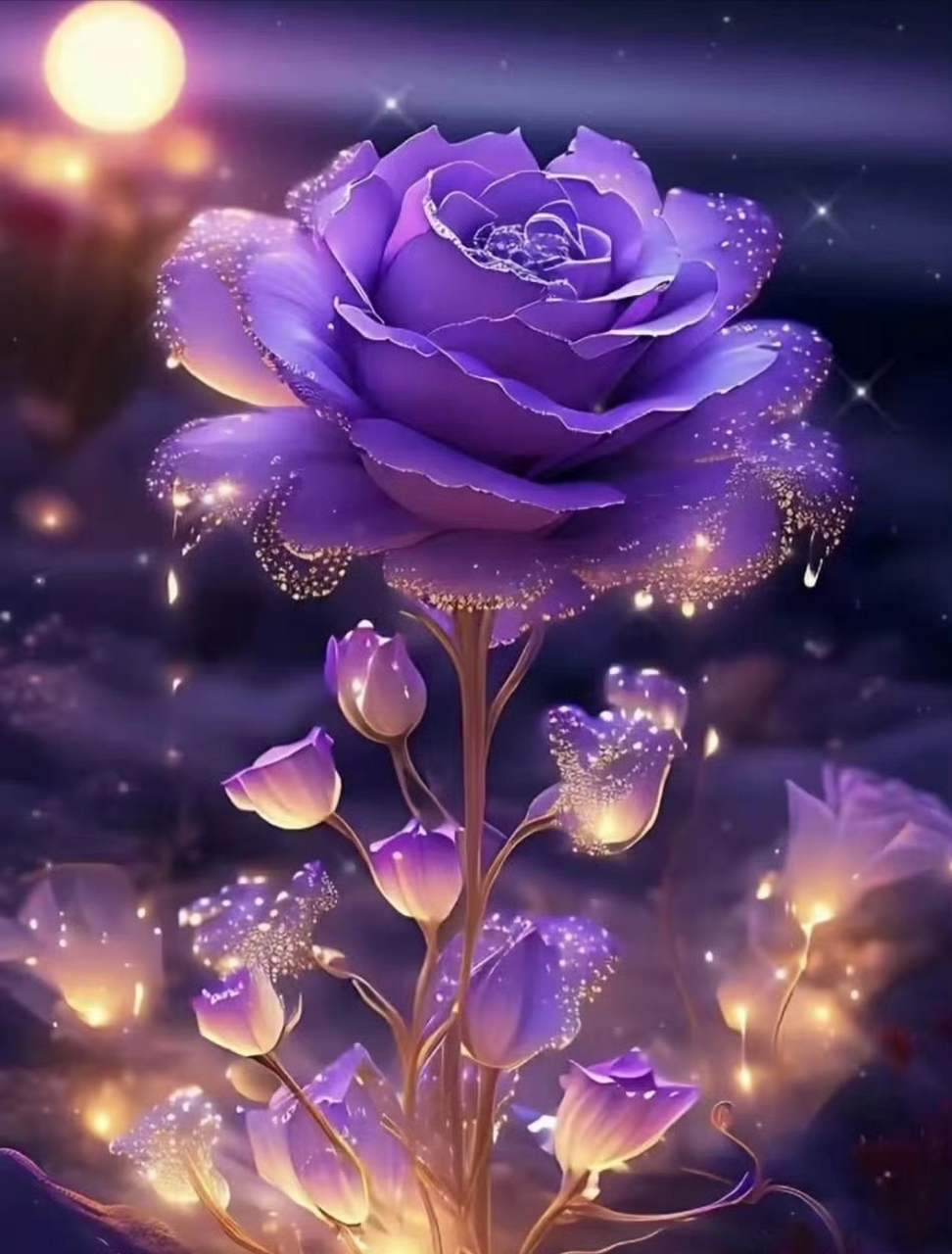 好漂亮的唯美紫玫瑰壁纸,太喜欢了!分享一下