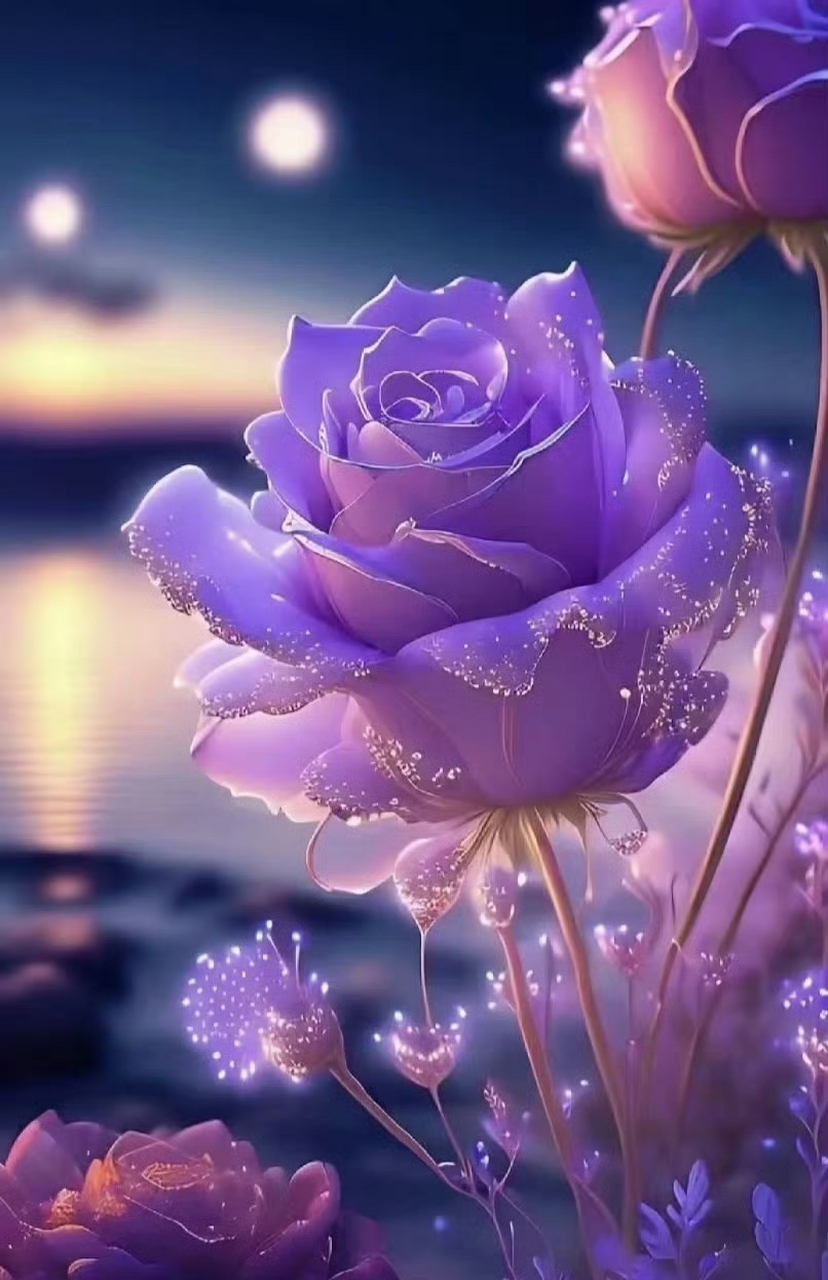 好漂亮的唯美紫玫瑰壁纸,太喜欢了!分享一下