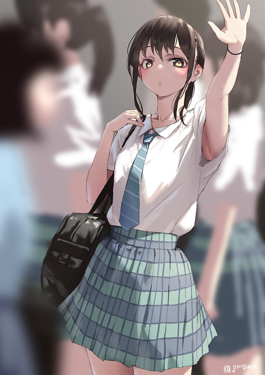 二次元# 上学路上和我打招呼的女同学 twi:@jonsunk