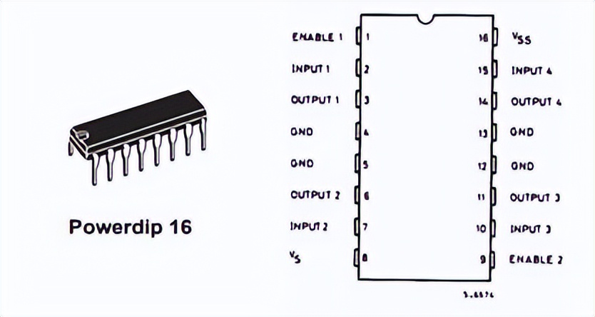 l293d 电机驱动器 ic:引脚排列,特点,应用