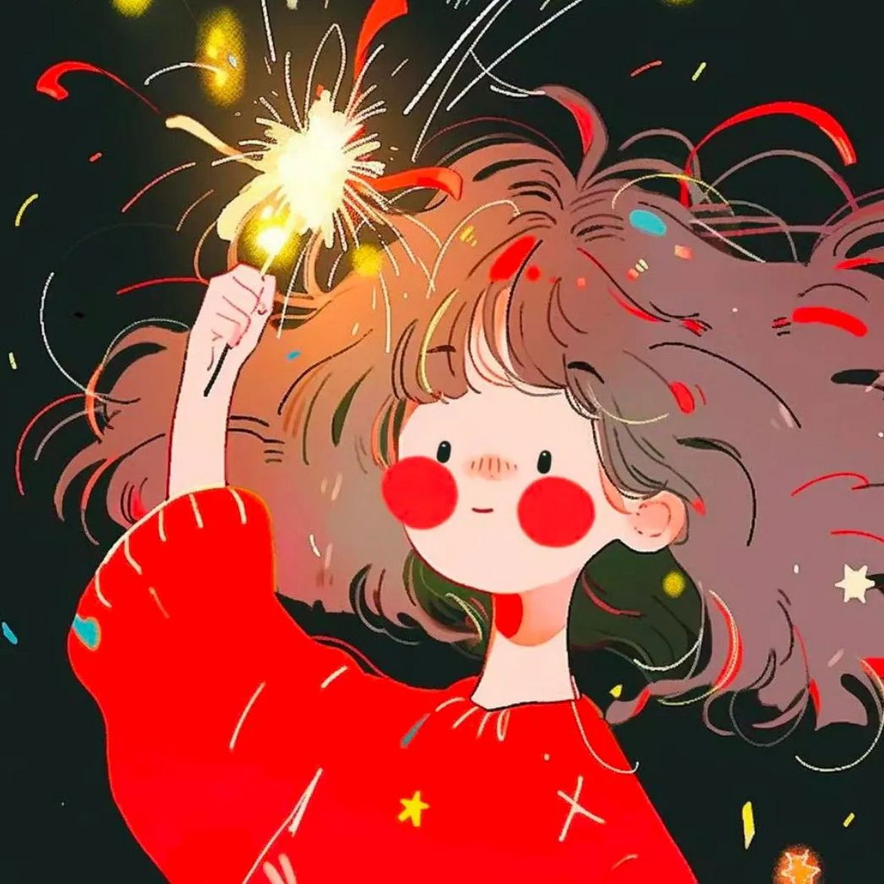 2024最流行的头像卡通 [2021]可爱头像|2024跨年头像,红红火火  [小