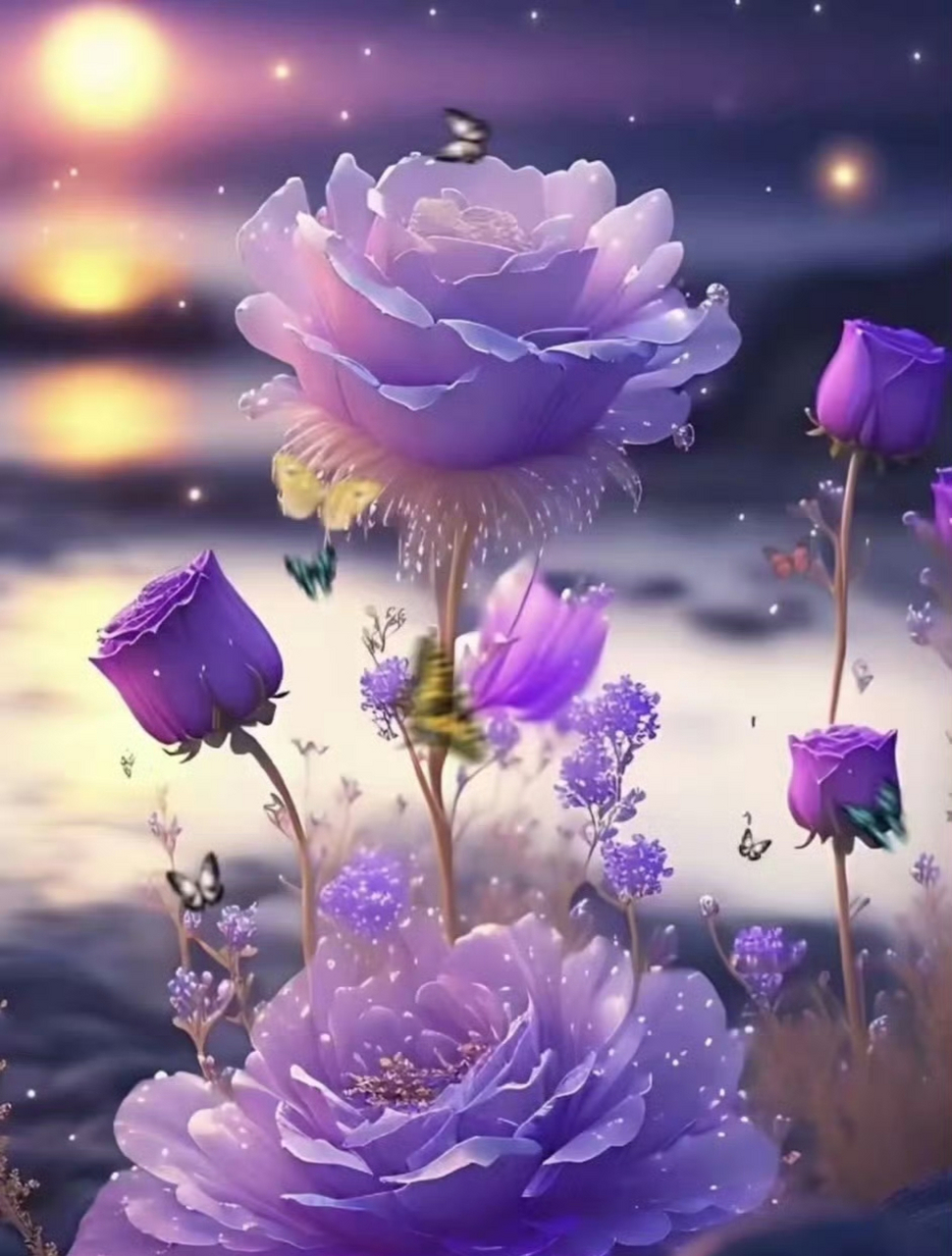 好漂亮的唯美紫玫瑰壁纸,太喜欢了!分享一下