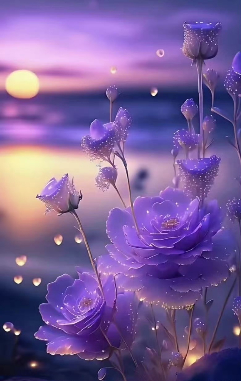 好漂亮的唯美紫玫瑰壁纸,太喜欢了!分享一下