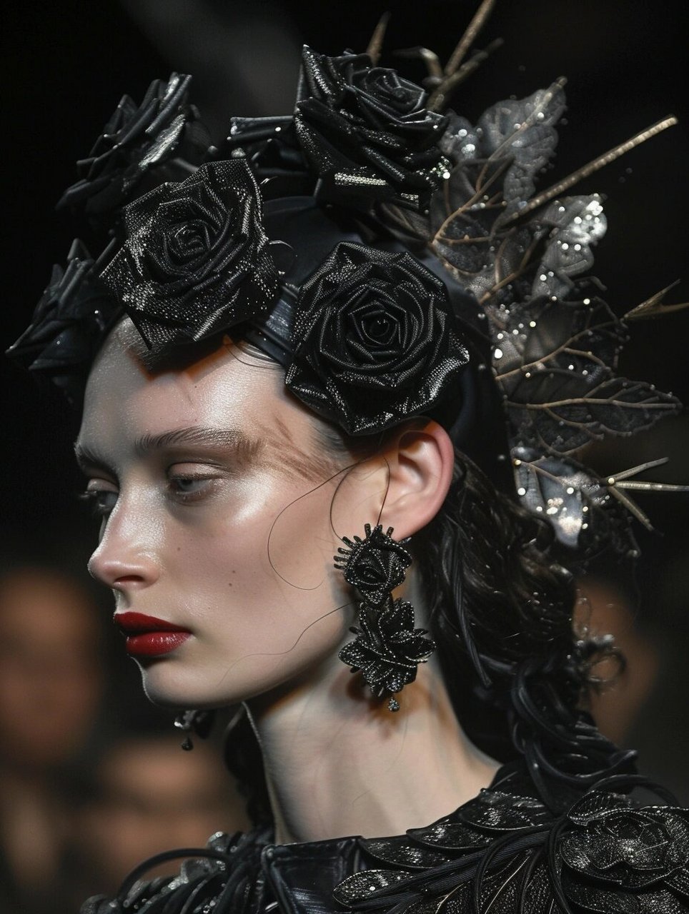 设计灵感|哥特式黑玫瑰头饰发饰  92哥特式黑玫瑰头饰发饰,设计灵感