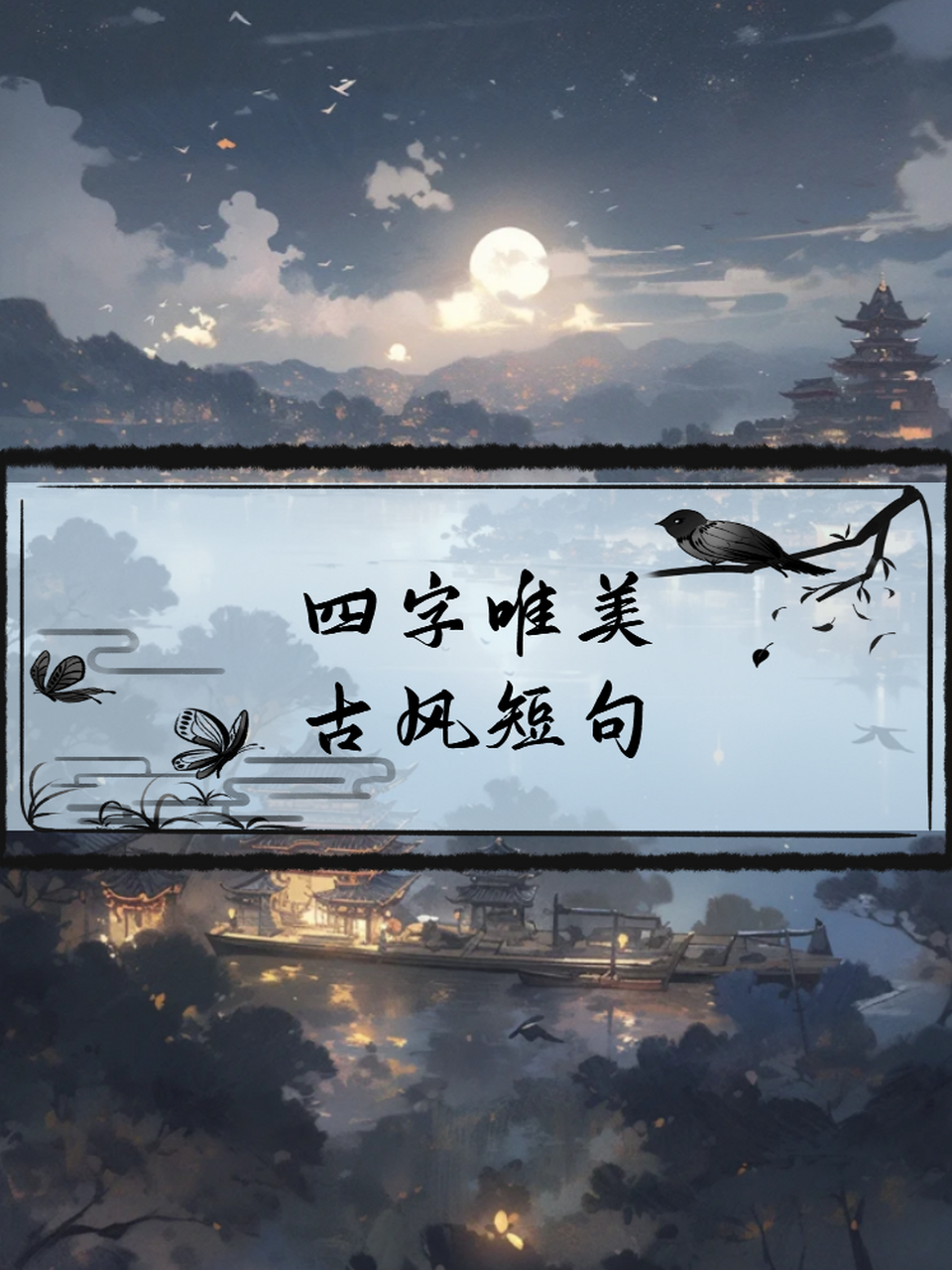 四字唯美古风短句[开心] 日有小暖,岁有小安. 书不成字,纸短情长.