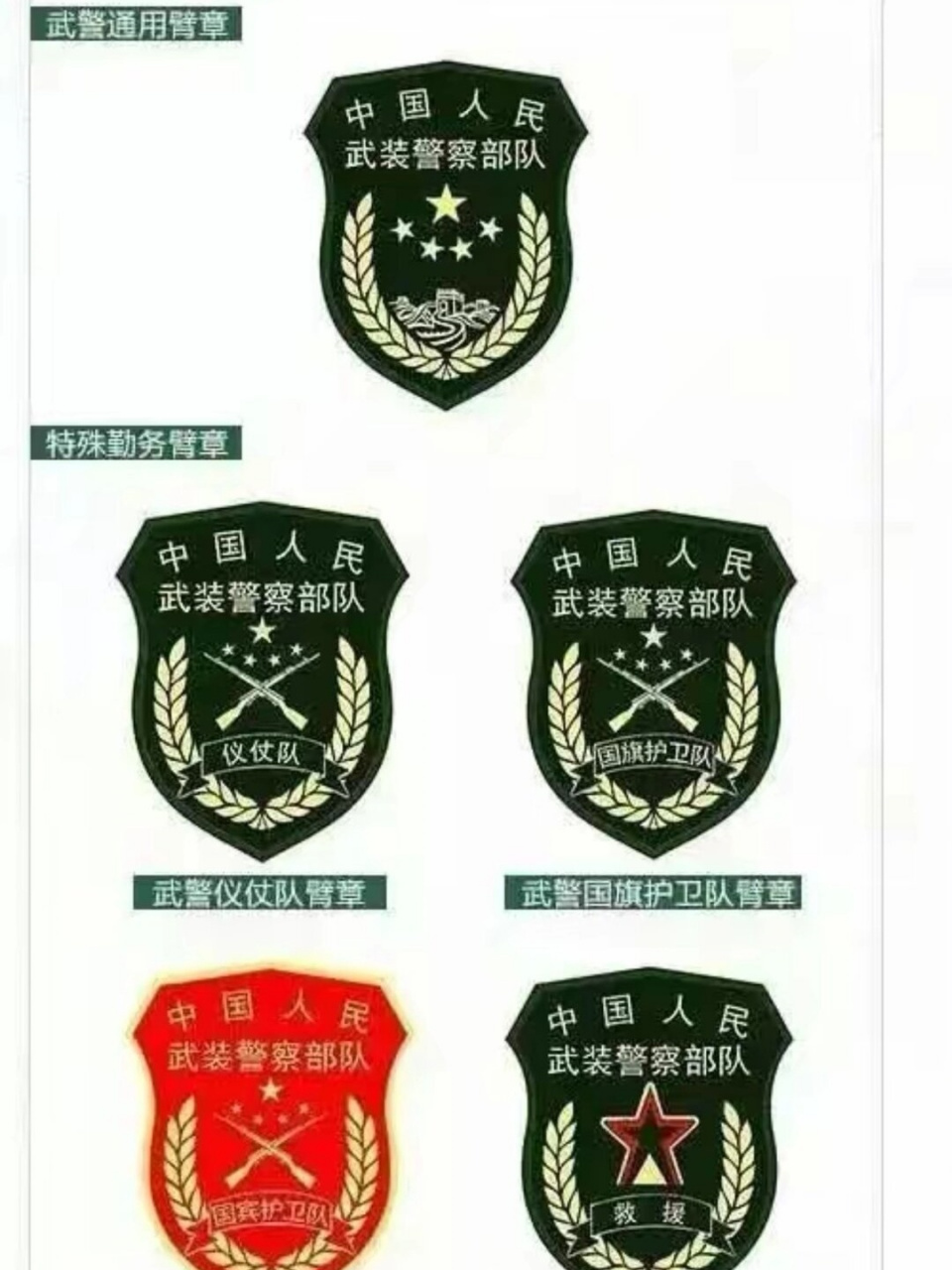 解放军及武警部队胸标臂章	  每一枚胸标,臂章都承载着军人的荣耀与