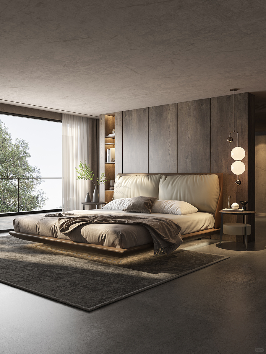 那悬浮设计的大床,仿佛邀请我躺上去,享受云端的梦幻轻盈