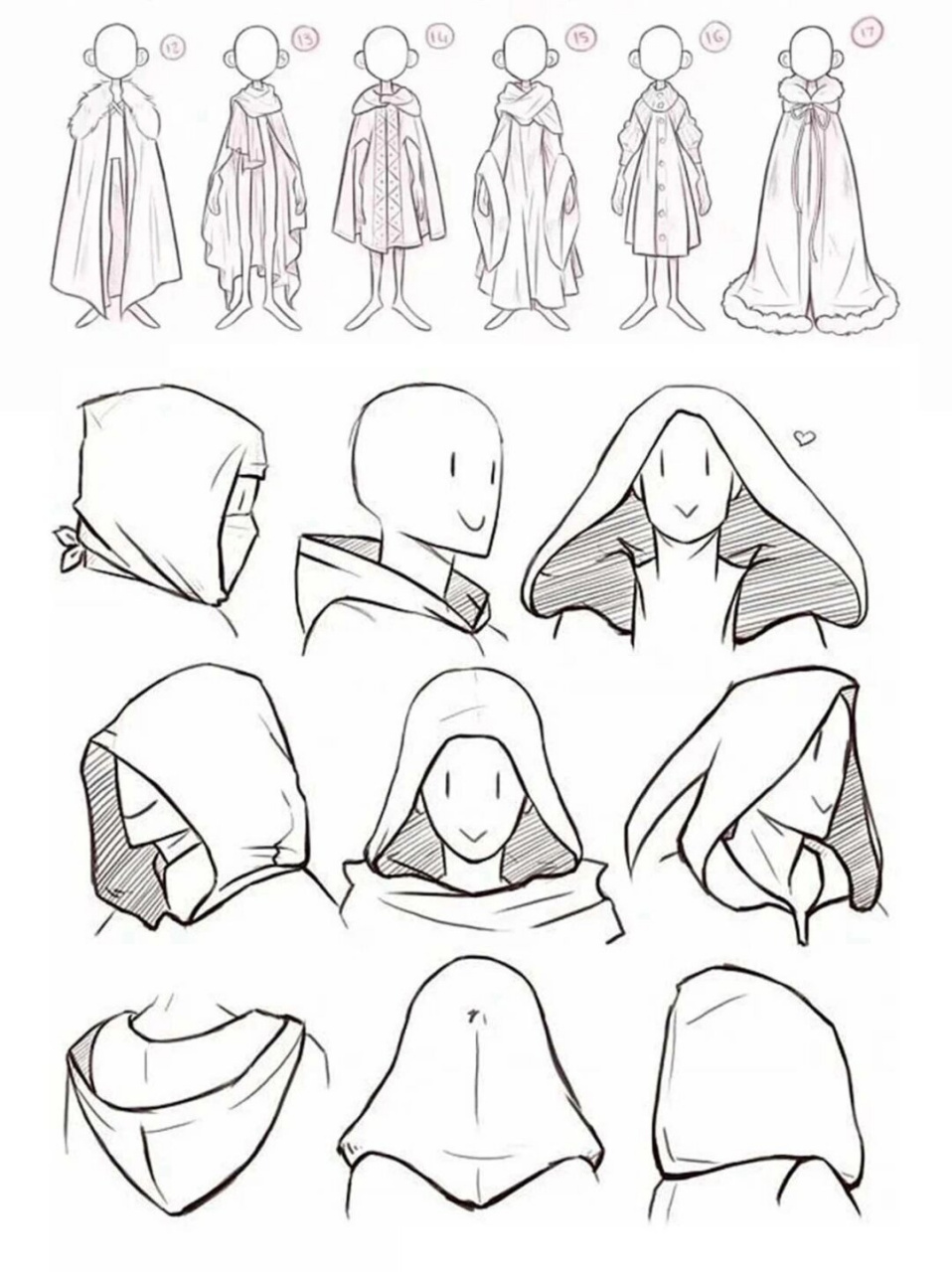 斗篷披风画法参考02 绘画素材合集!