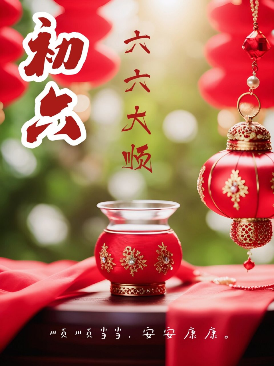 初六海报,六六大顺,步步高升  亲爱的朋友们,今天初六啦!