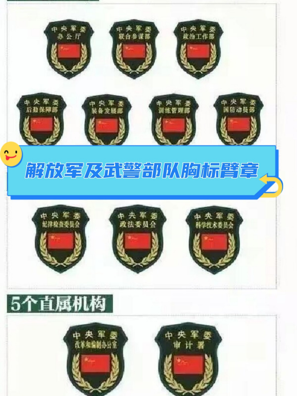 解放军及武警部队胸标臂章	  每一枚胸标,臂章都承载着军人的荣耀与