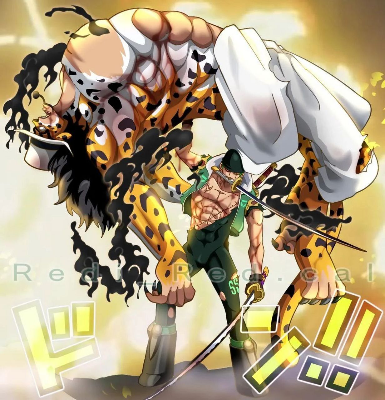 山治觉醒杰尔马66血统因子后展现超强实力,黄猿被路飞轻松拿捏,最终身