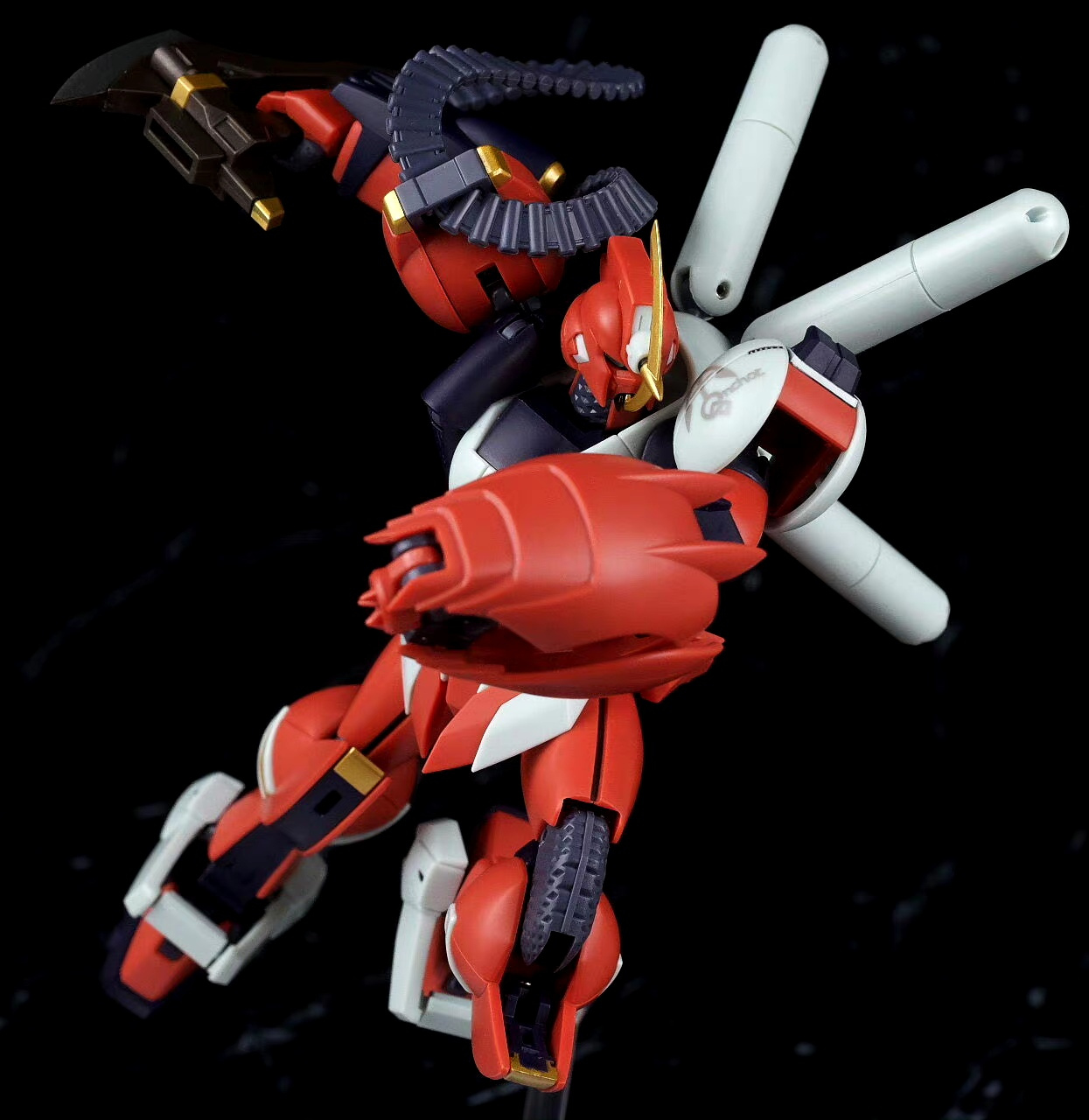 模型欣赏:魂限定 robot魂 海盗高达dust 船锚高达玩家实物,红色的外甲