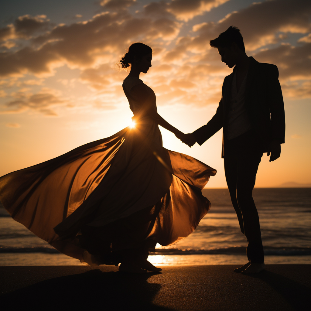 头像 | 逆光相守 图片是夕阳西下,金黄色调洒满整个