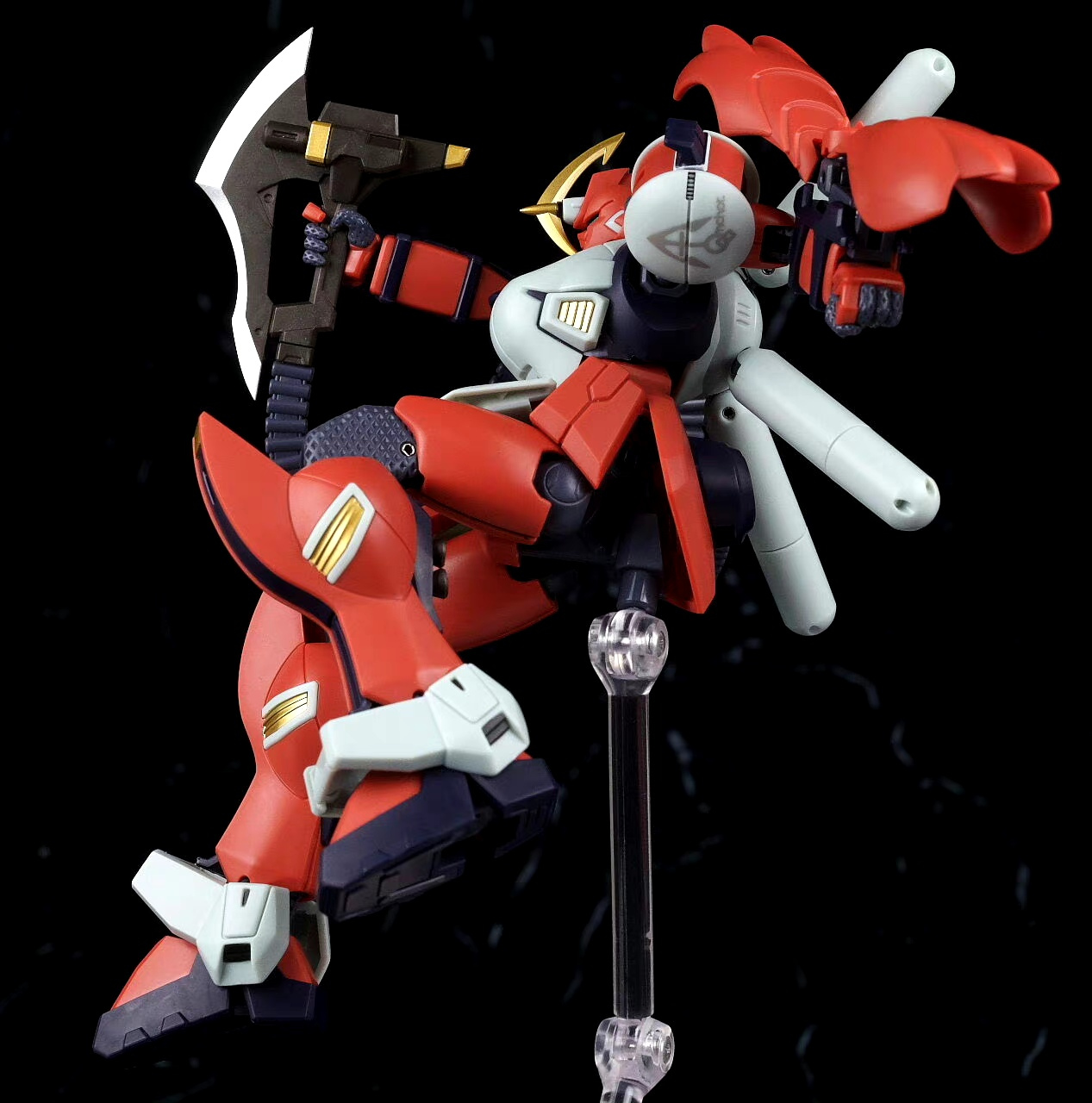 模型欣赏:魂限定 robot魂 海盗高达dust 船锚高达玩家实物,红色的外甲