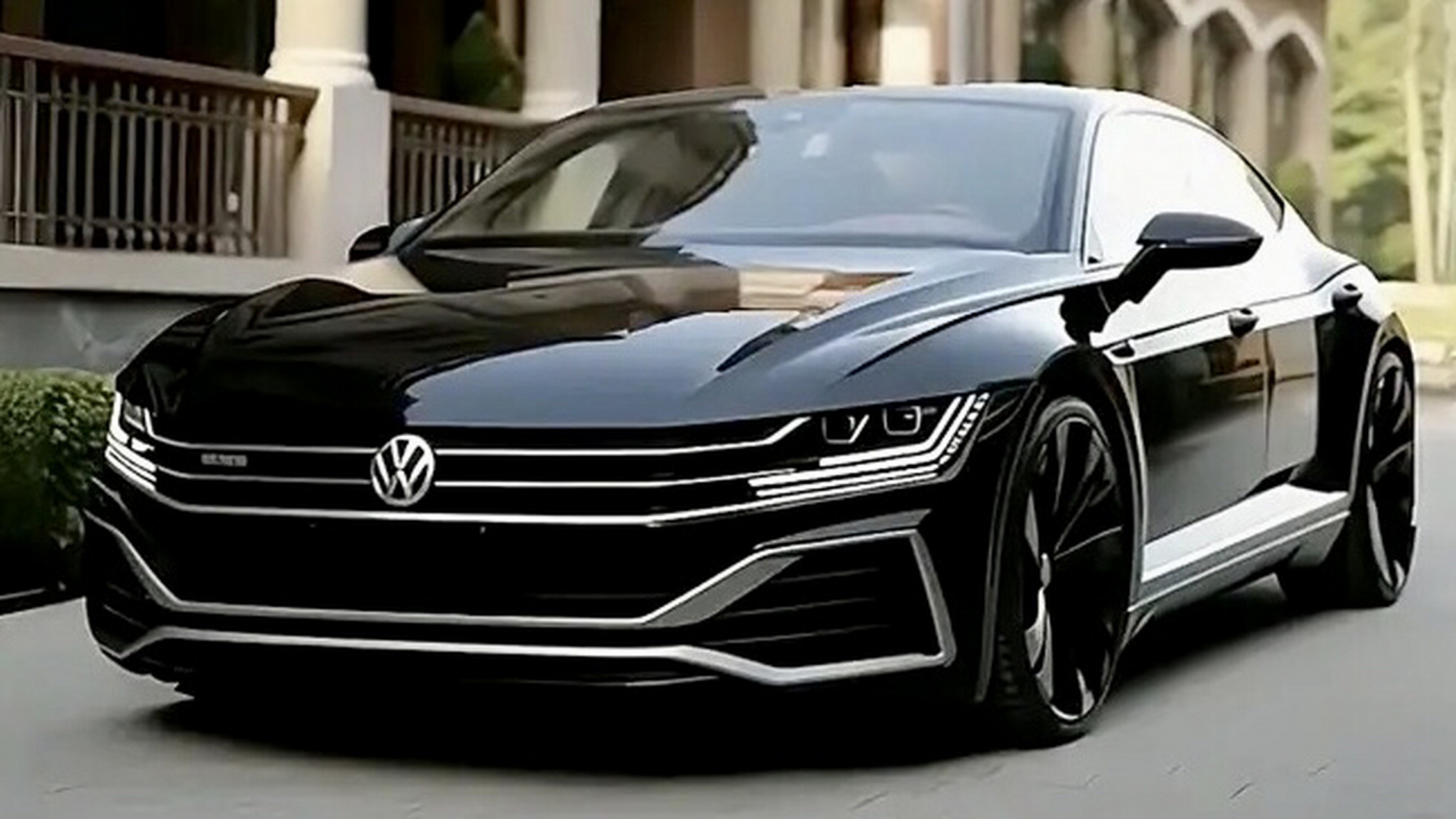 大众新一代迈腾b9外观长这样,和之前的大众cc轿车款前脸差不多,线条