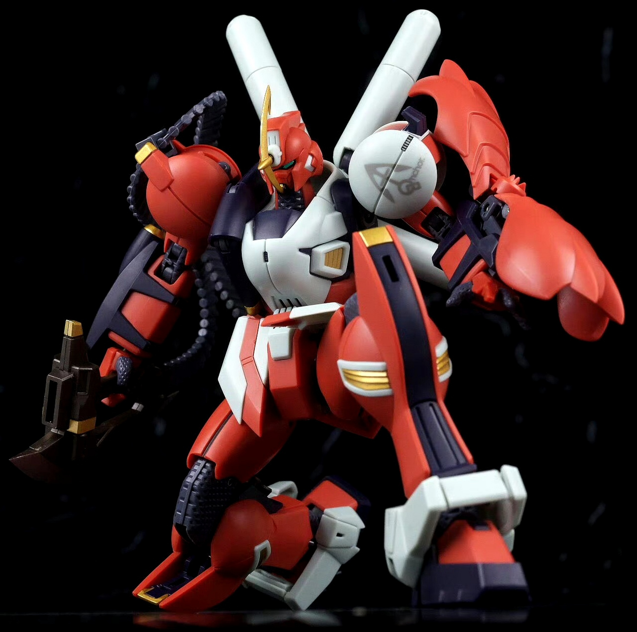 模型欣赏:魂限定 robot魂 海盗高达dust 船锚高达玩家实物,红色的外甲