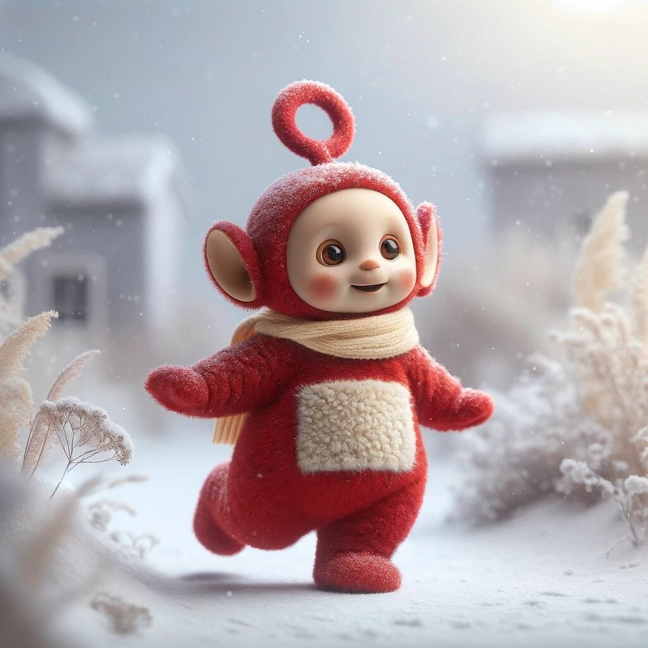 95在这个银装素裹的季节,小波,拉拉,迪西,丁丁这四位可爱的天线宝宝