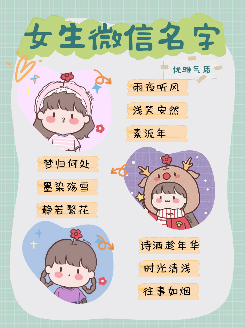女生微信名字 优雅气质  hey,小仙女们!