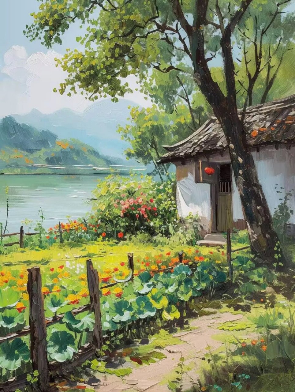 他乡纵有当头月,不及故乡一盏灯  🎨每当我拿起画笔,试图用油画去