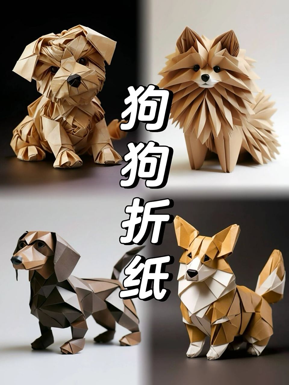 快来看看这些可爱狗狗的创意折纸98!
