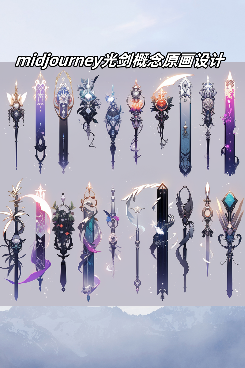 midjourney光剑概念原画设计