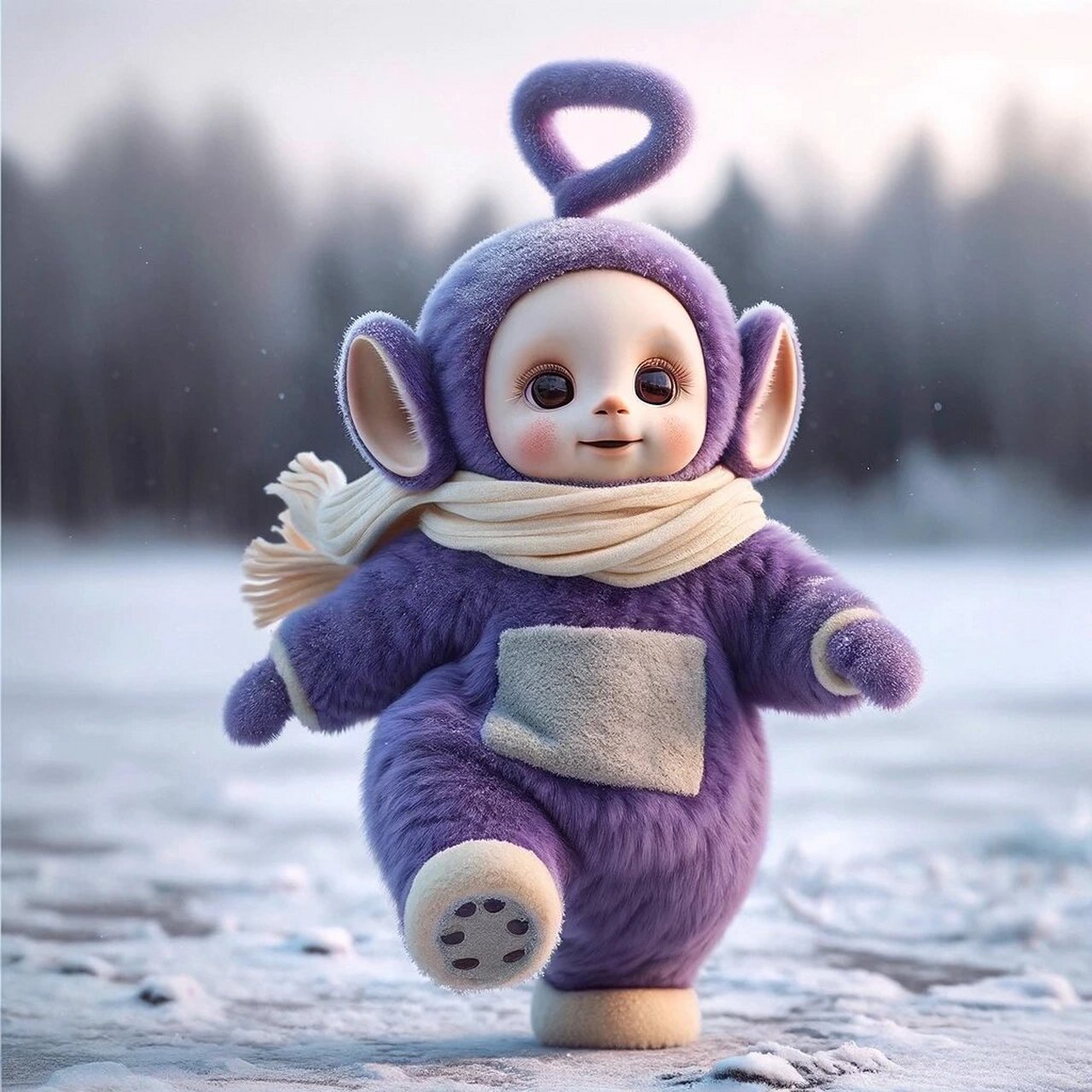 95在这个银装素裹的季节,小波,拉拉,迪西,丁丁这四位可爱的天线宝宝