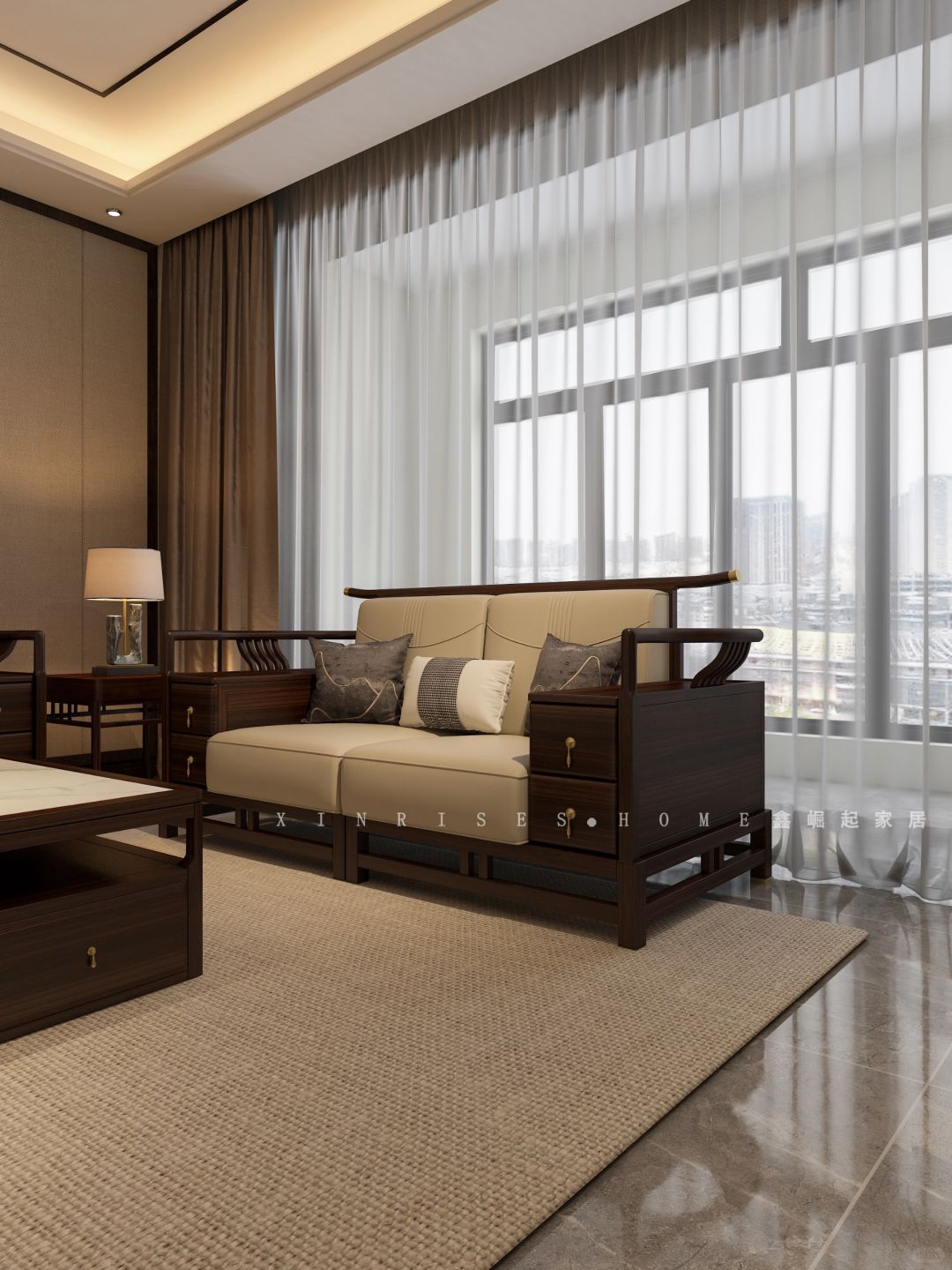 新中式风格实木沙发,提升客厅品.@阿俊说家居的动态