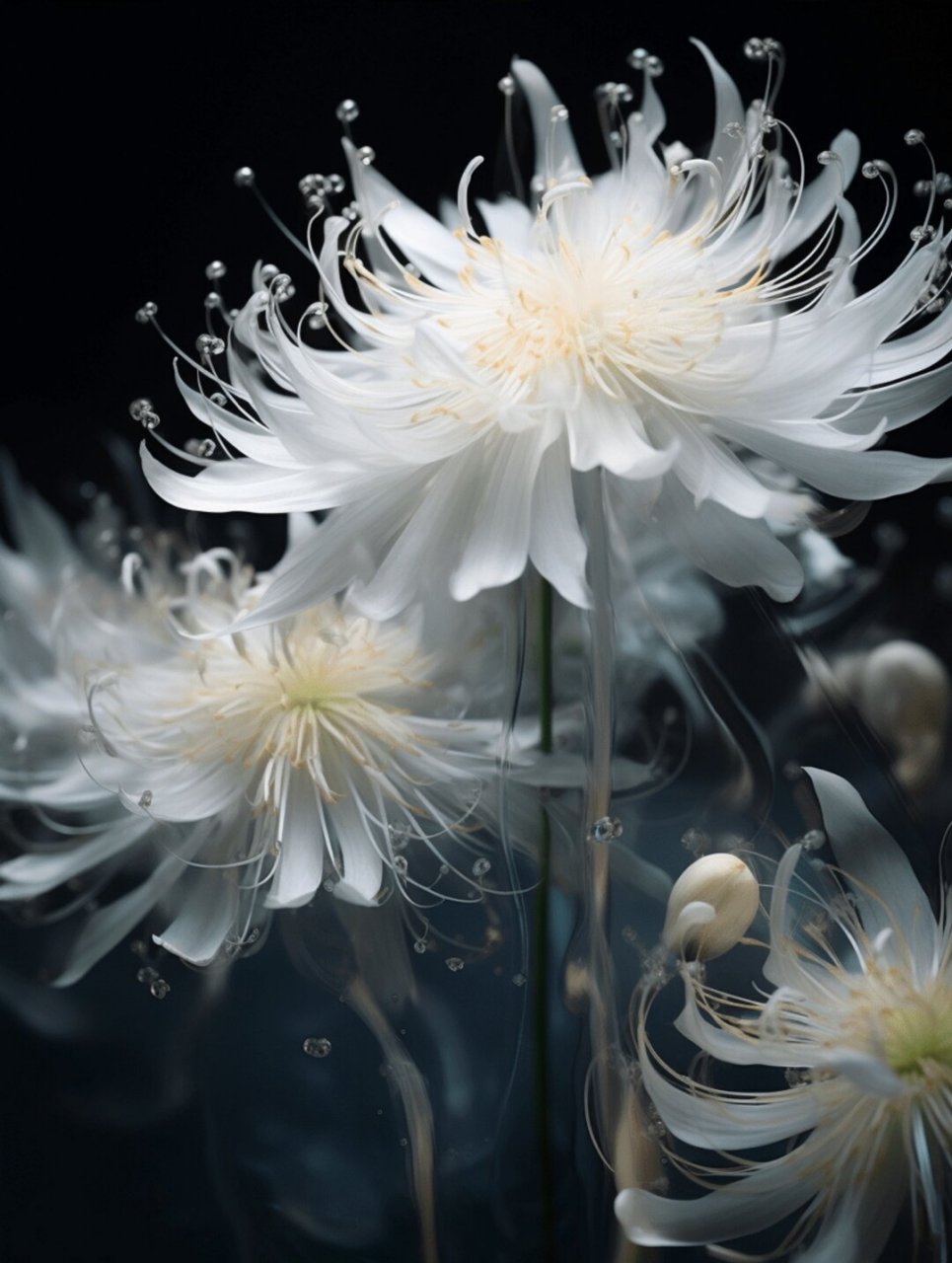 白色彼岸花  94白色彼岸花94  想象一下,你正走在一个静谧的花园