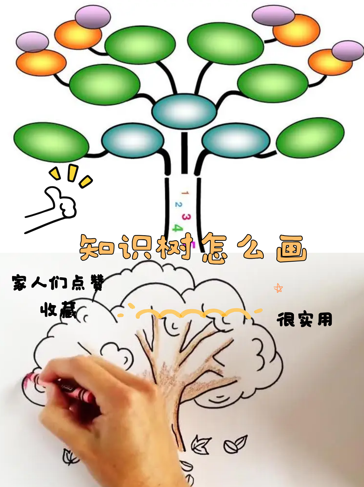 知识树怎么画 "今天来给大家分享一下知识树的画法 材料:白纸,彩笔