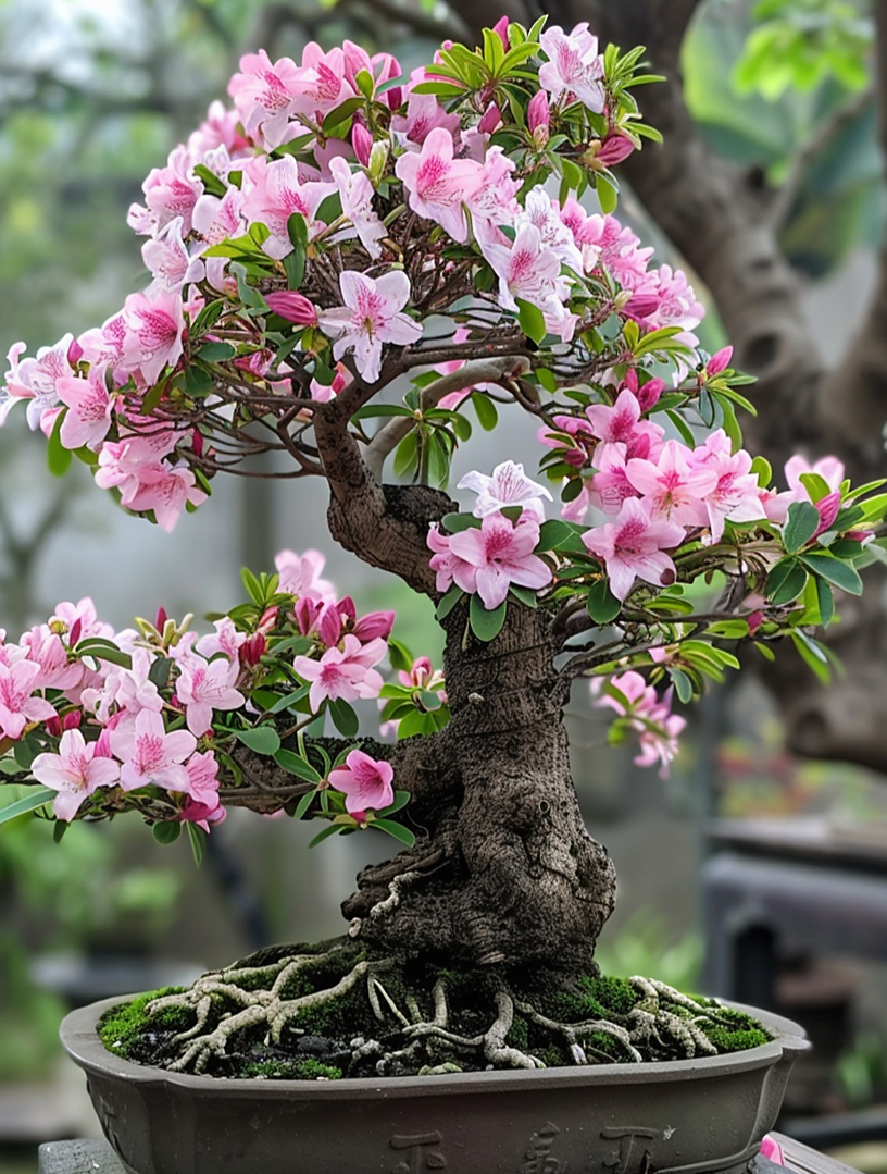 花了整整20000买了几盆杜鹃花盆景树桩大开花美爱不释手