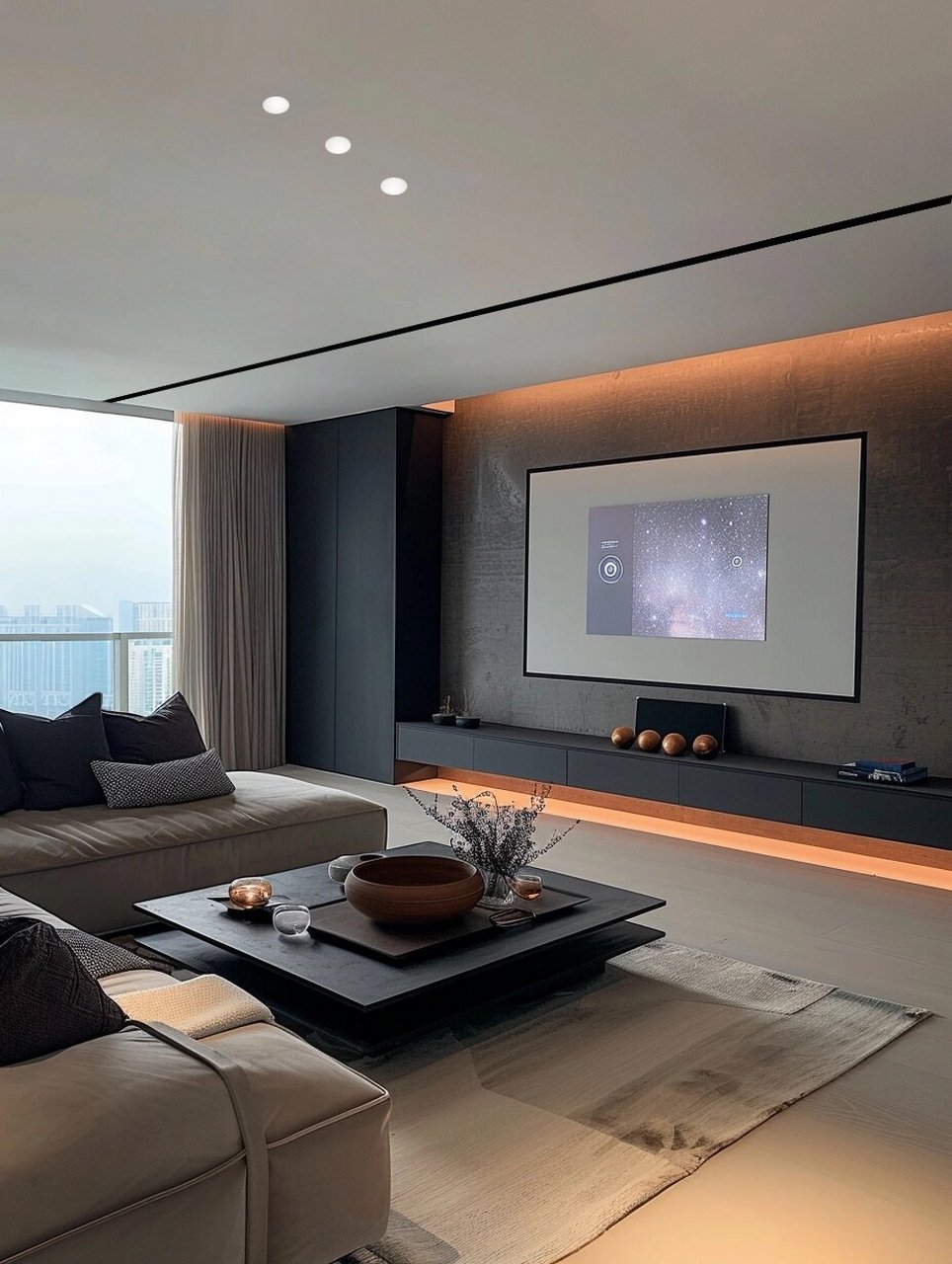 高级感十足的深色系现代轻奢风格装修,彰显出业主的品味#装修