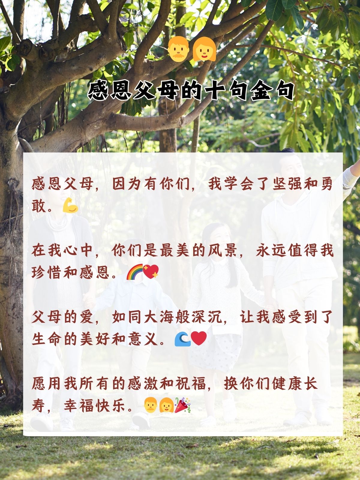 感恩父母的十句金句  感谢你们