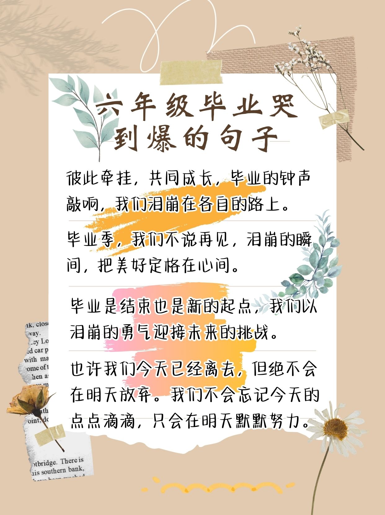 六年级毕业哭到爆的句子 06六.@晓晓文字铺的动态