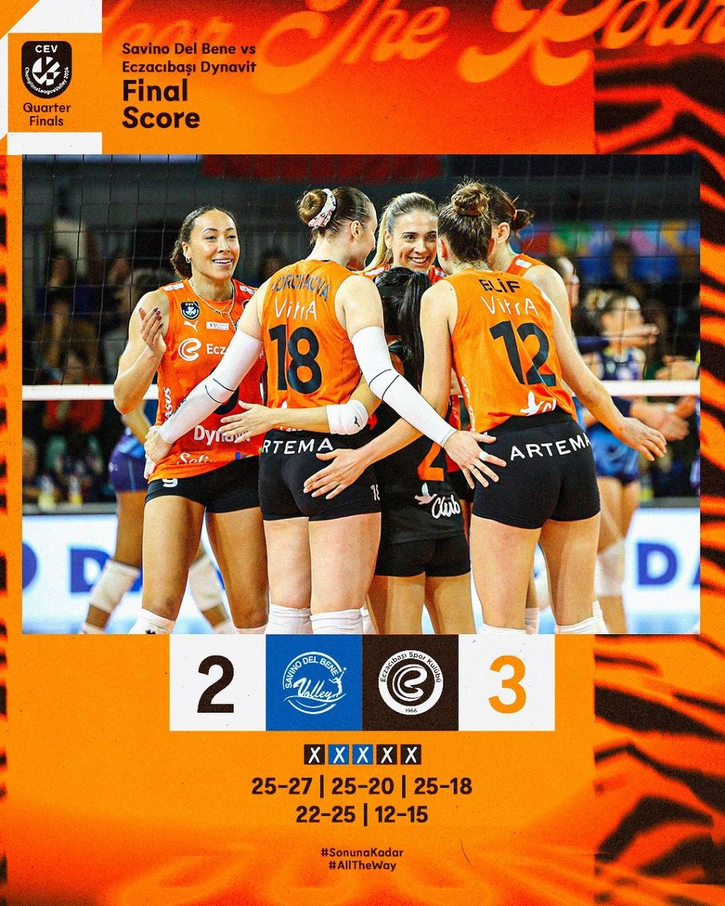 【女排欧冠伊萨奇巴希两个3:2淘汰斯坎迪奇】  女排欧冠1/4决赛第二