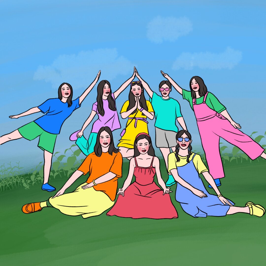 这些8人拍照pose 咔.@胁频大师分享摄影的动态