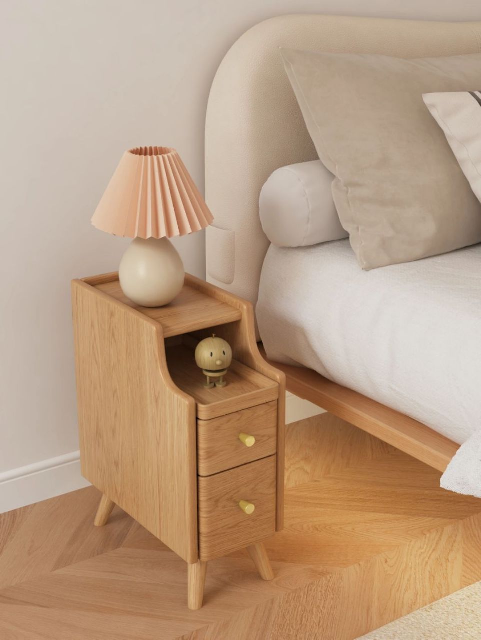 20cm窄边床头柜,小户型小卧室可冲!