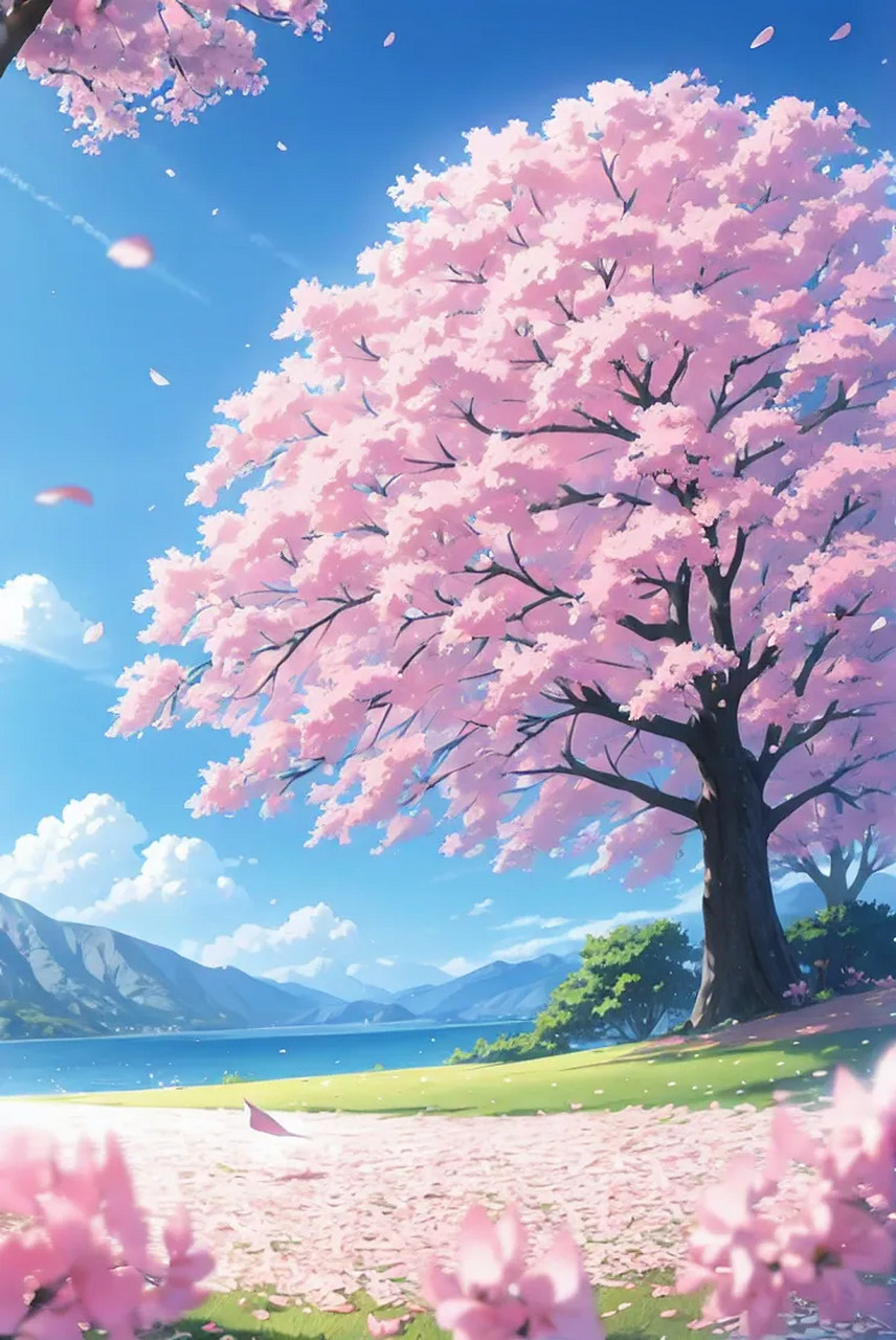 这樱花树,拿来当手机壁纸简直不要太美