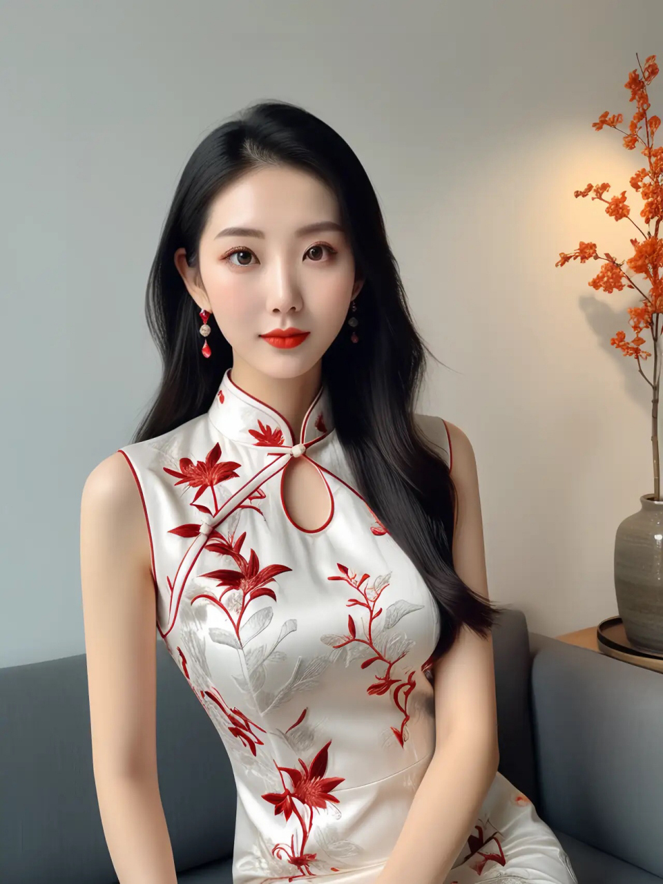 爱极了旗袍,也爱极了穿旗袍的女子,那九曲三弯的古典韵致,那婀娜翩翩