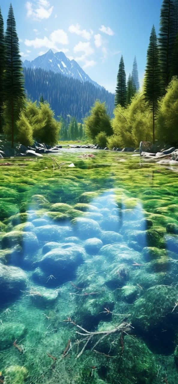 手机壁纸|天蓝水碧,美好家园#壁纸# #手机壁纸