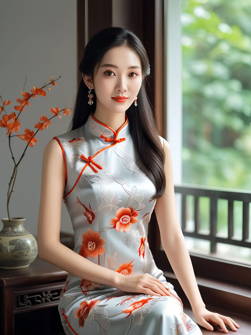 爱极了旗袍,也爱极了穿旗袍的女子,那九曲三弯的古典韵致,那婀娜翩翩