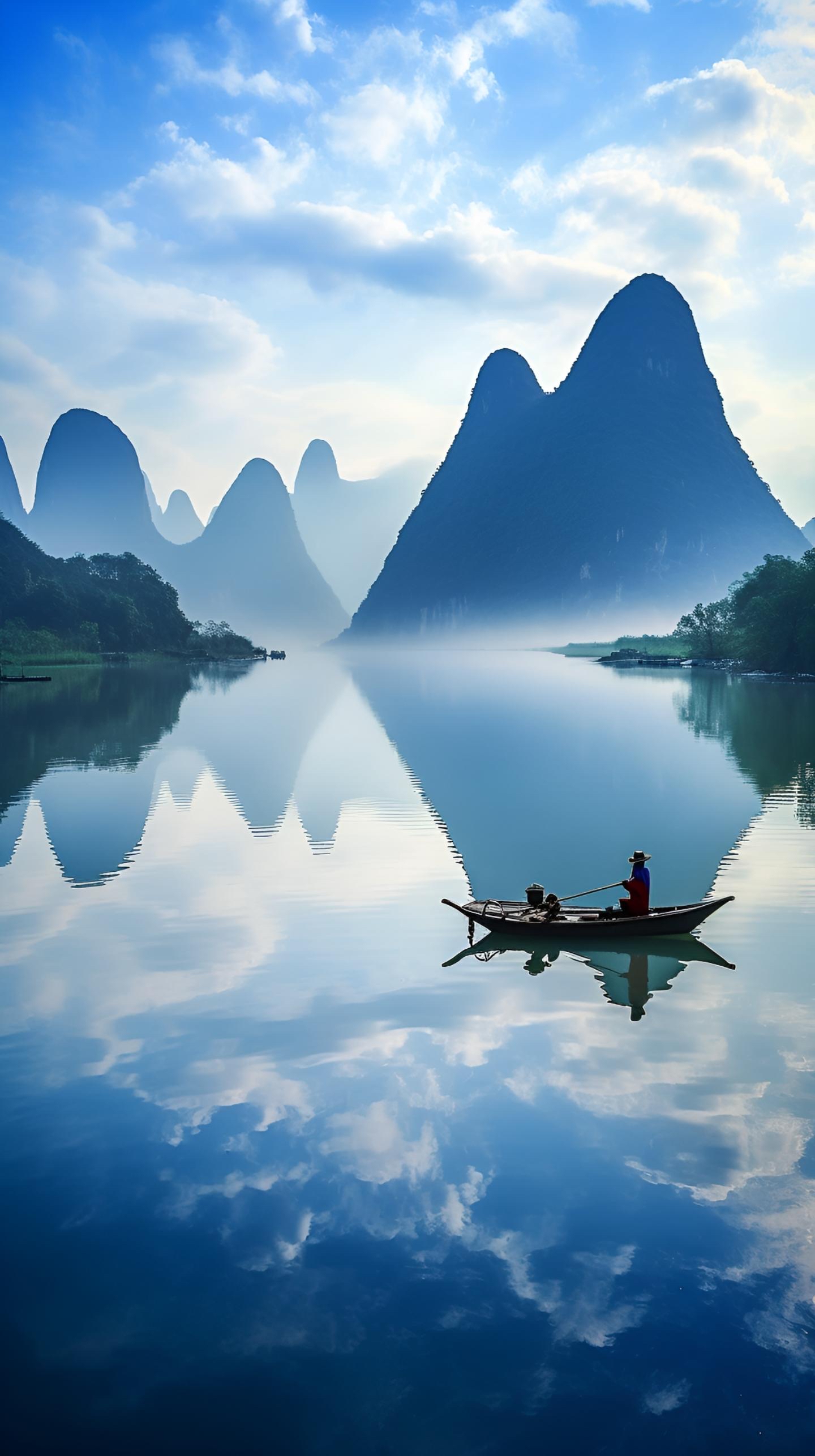 揭秘漓江的绝美风光:烟波浩渺群山绿,闲云缥缈风光如画 漓江,这条蜿蜒