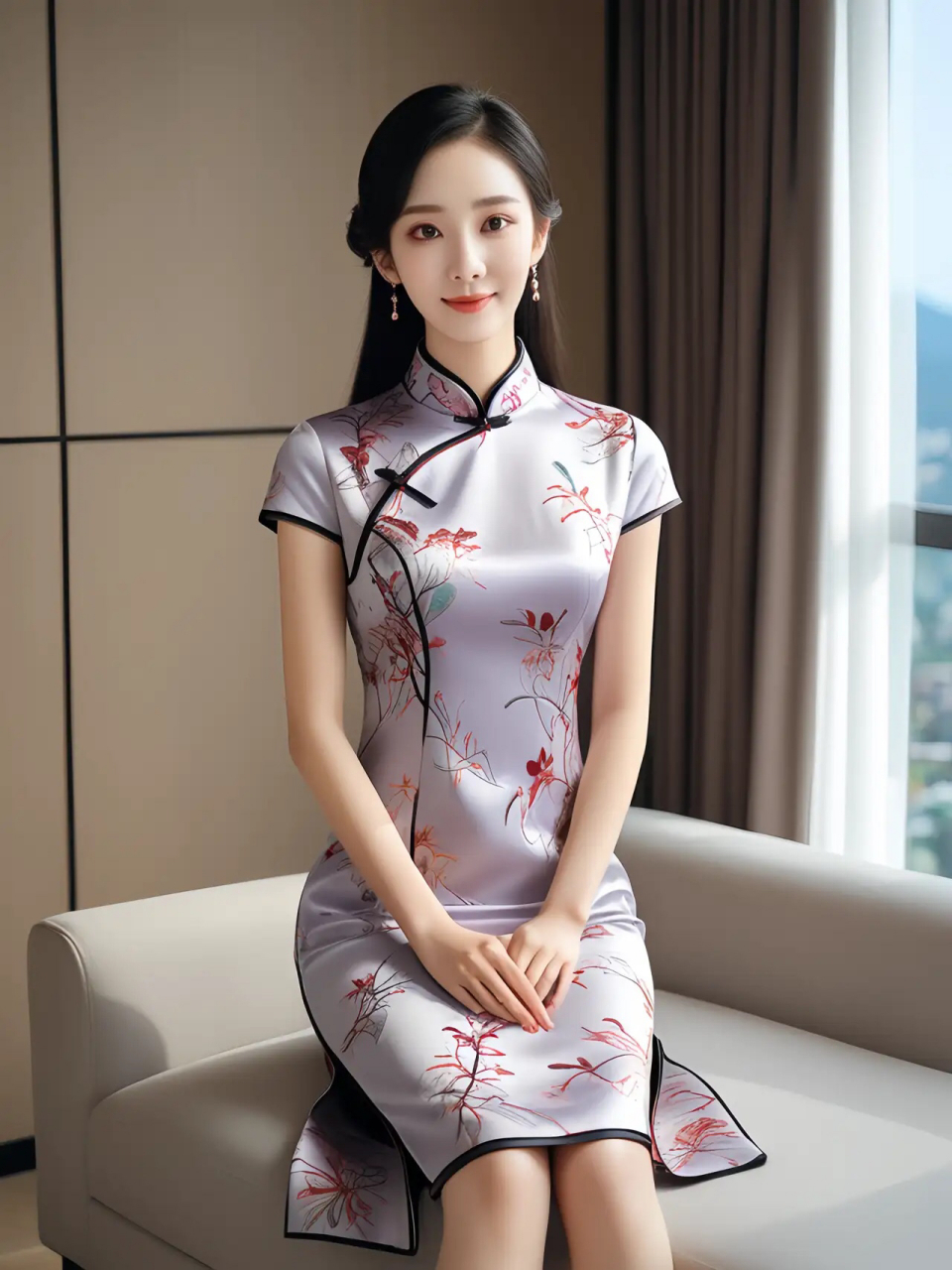 爱极了旗袍,也爱极了穿旗袍的女子,那九曲三弯的古典韵致,那婀娜翩翩