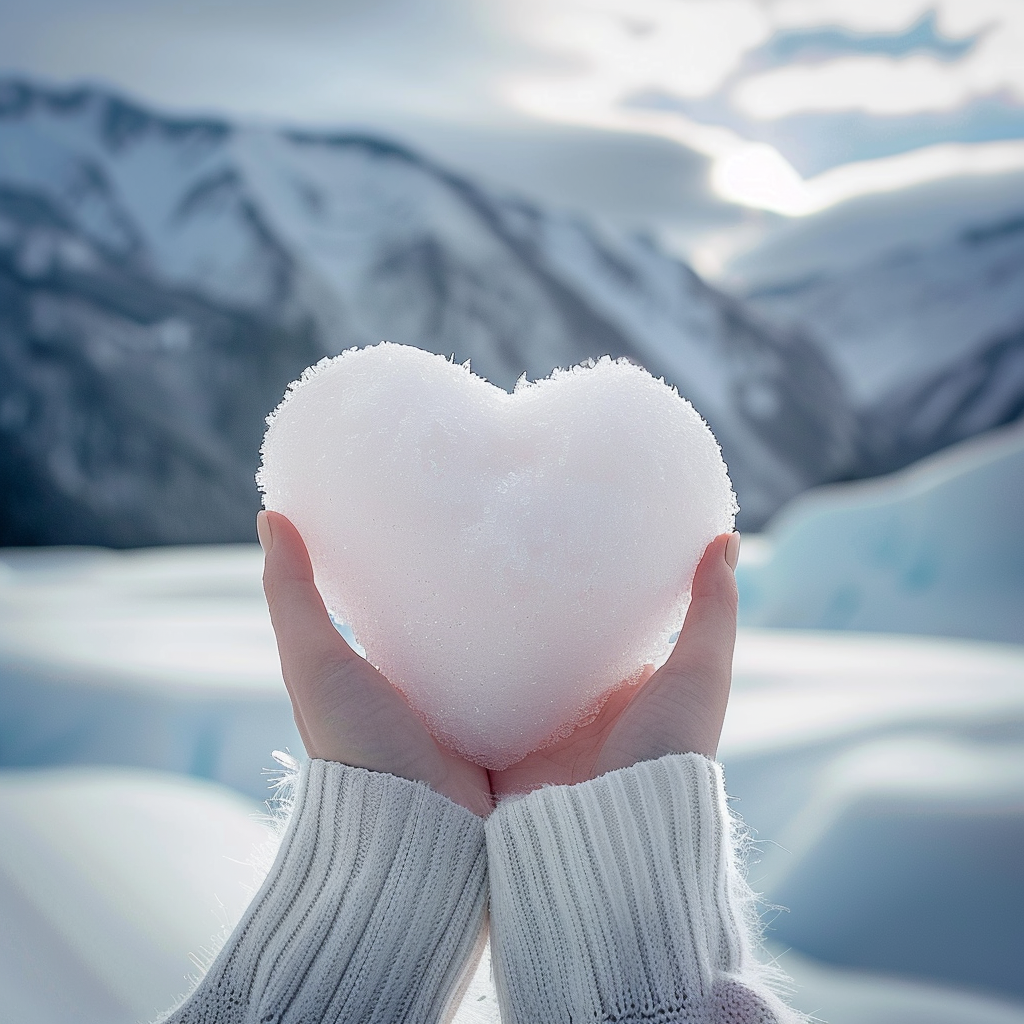 头像 | 冰雪之爱,白色誓言 图片是在冰天雪地中,一只白皙漂亮的手轻轻
