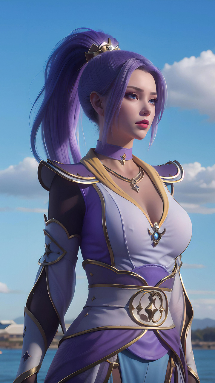 国漫女神ai绘画|《斗破苍穹》韩月4k高清手机壁纸:迦南学院学生,在内