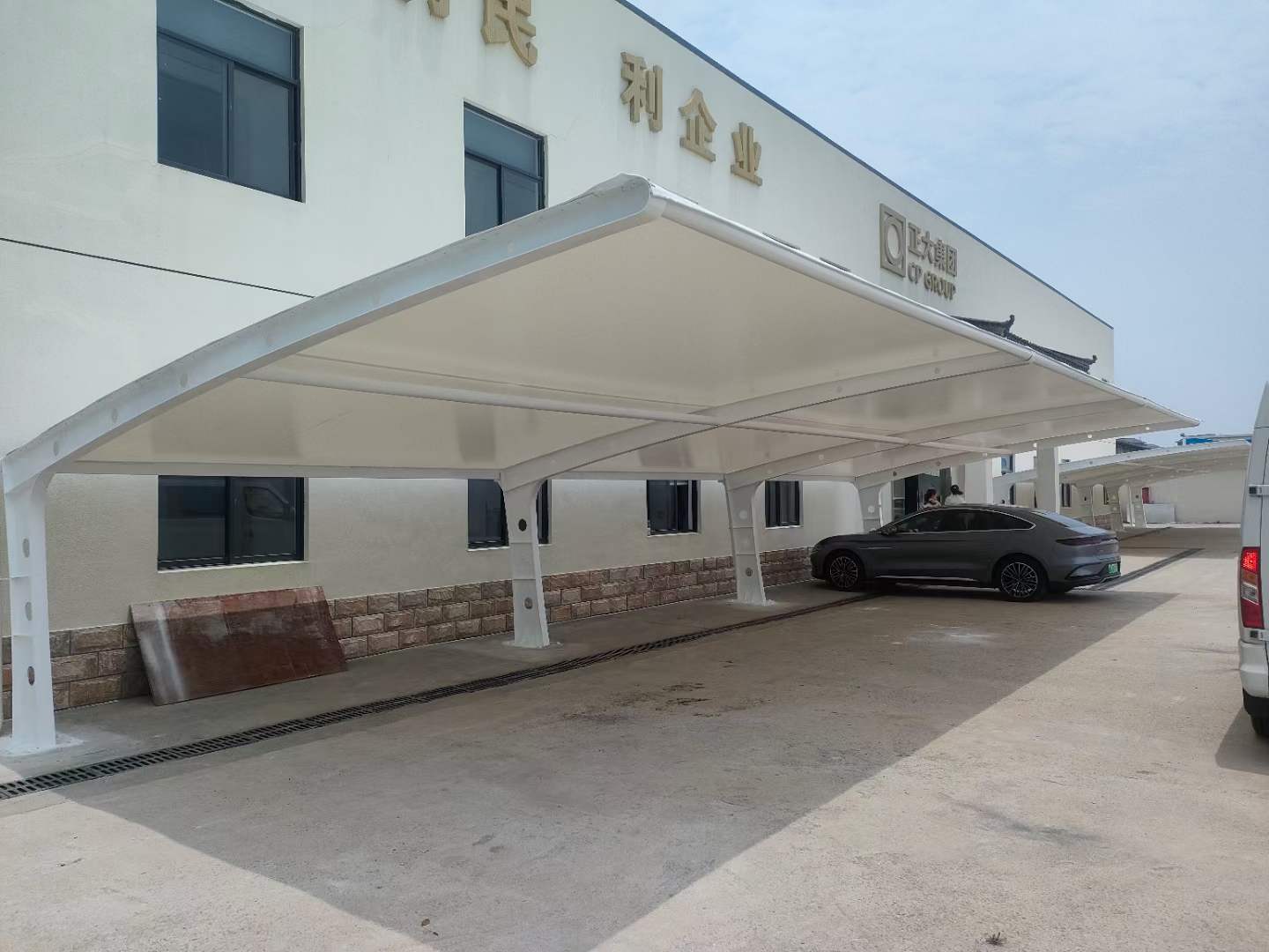 膜结构车棚 充电桩停车棚 七字棚