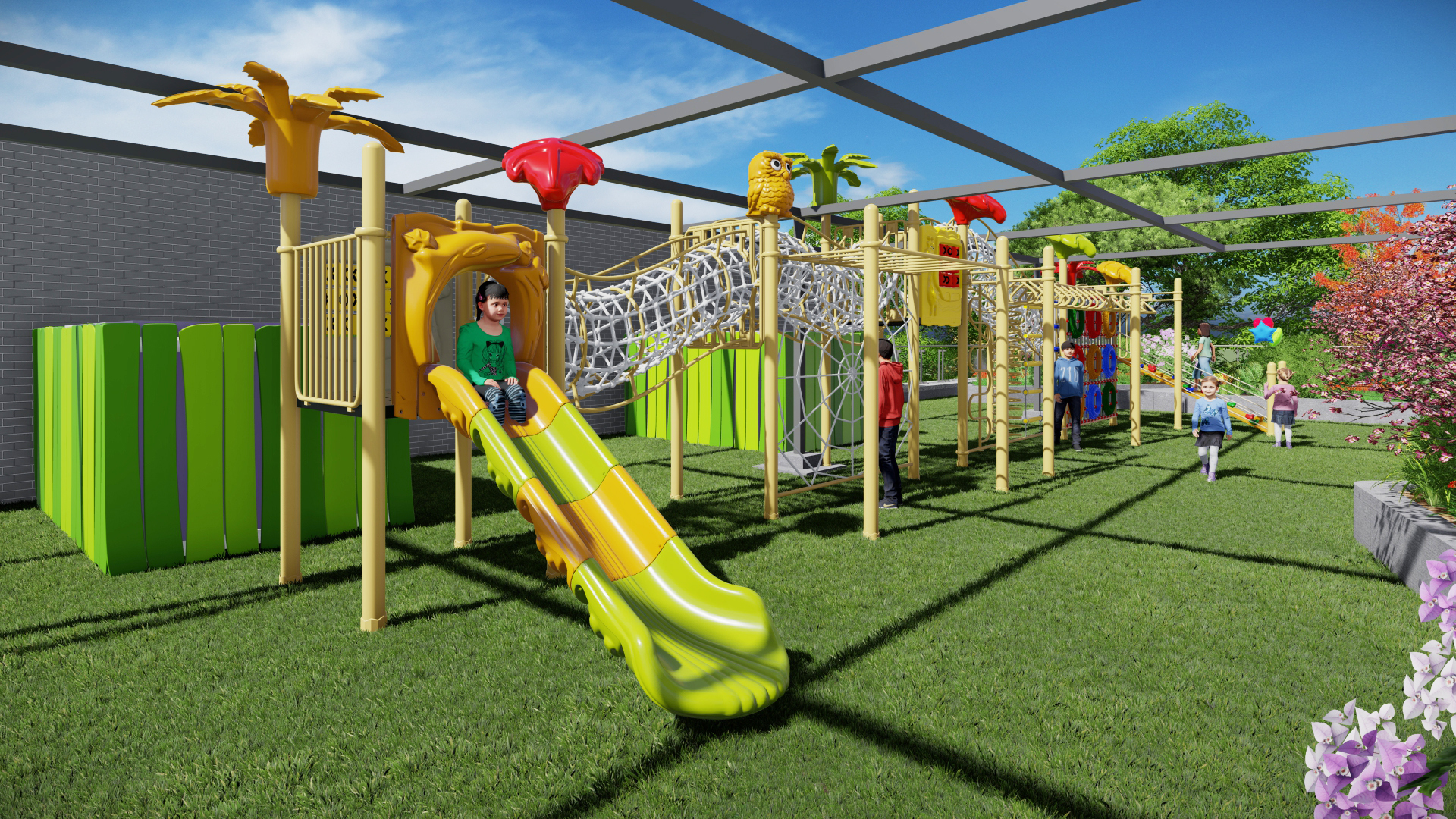 幼儿园屋顶花园效果图:打造孩子们的绿色乐园