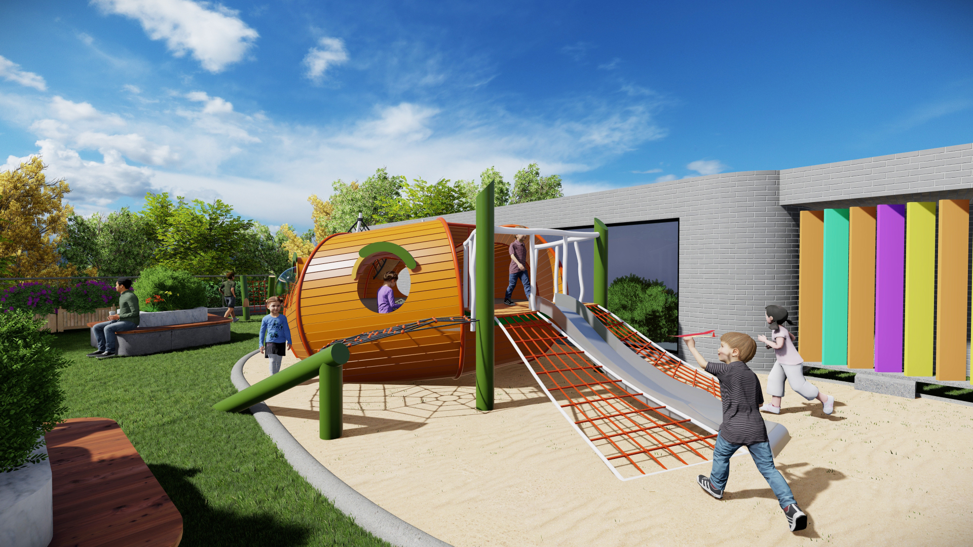 幼儿园屋顶花园效果图:打造孩子们的绿色乐园