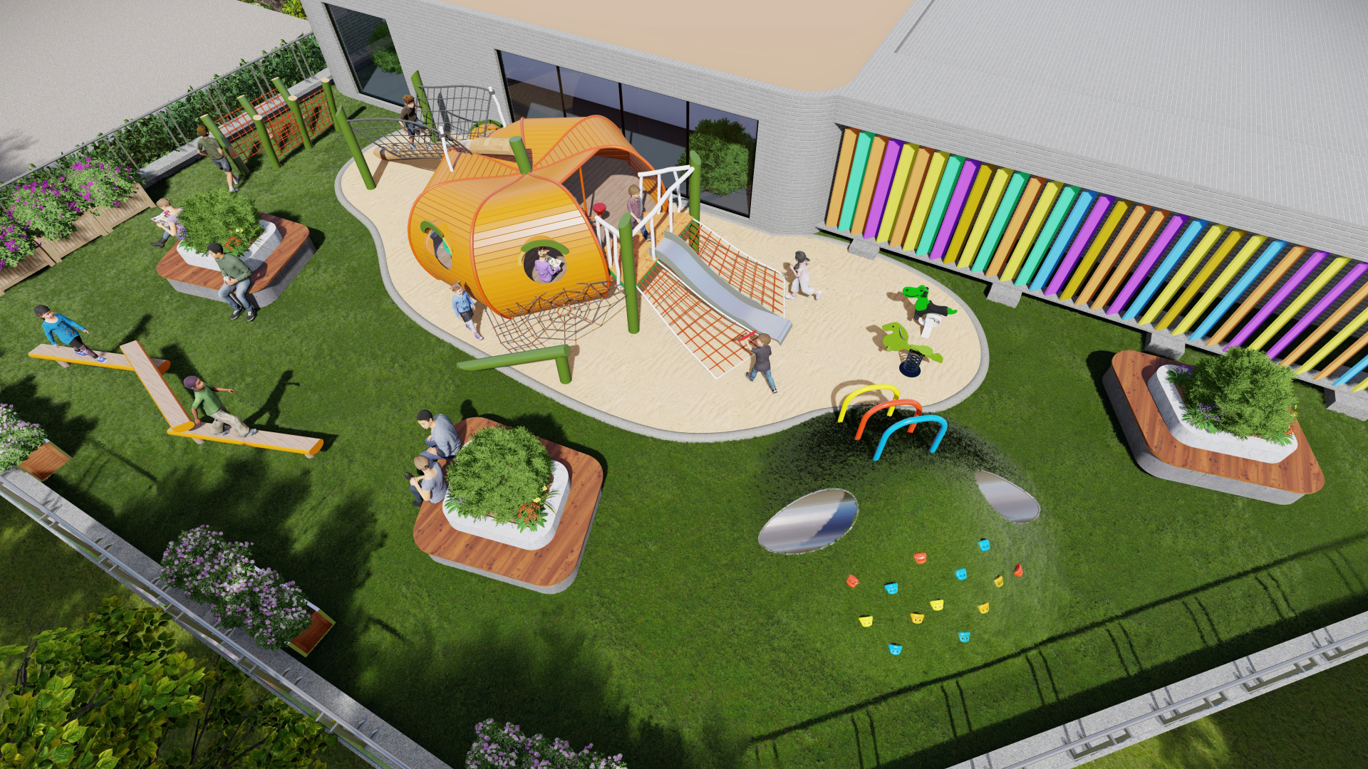 幼儿园屋顶花园效果图:打造孩子们的绿色乐园