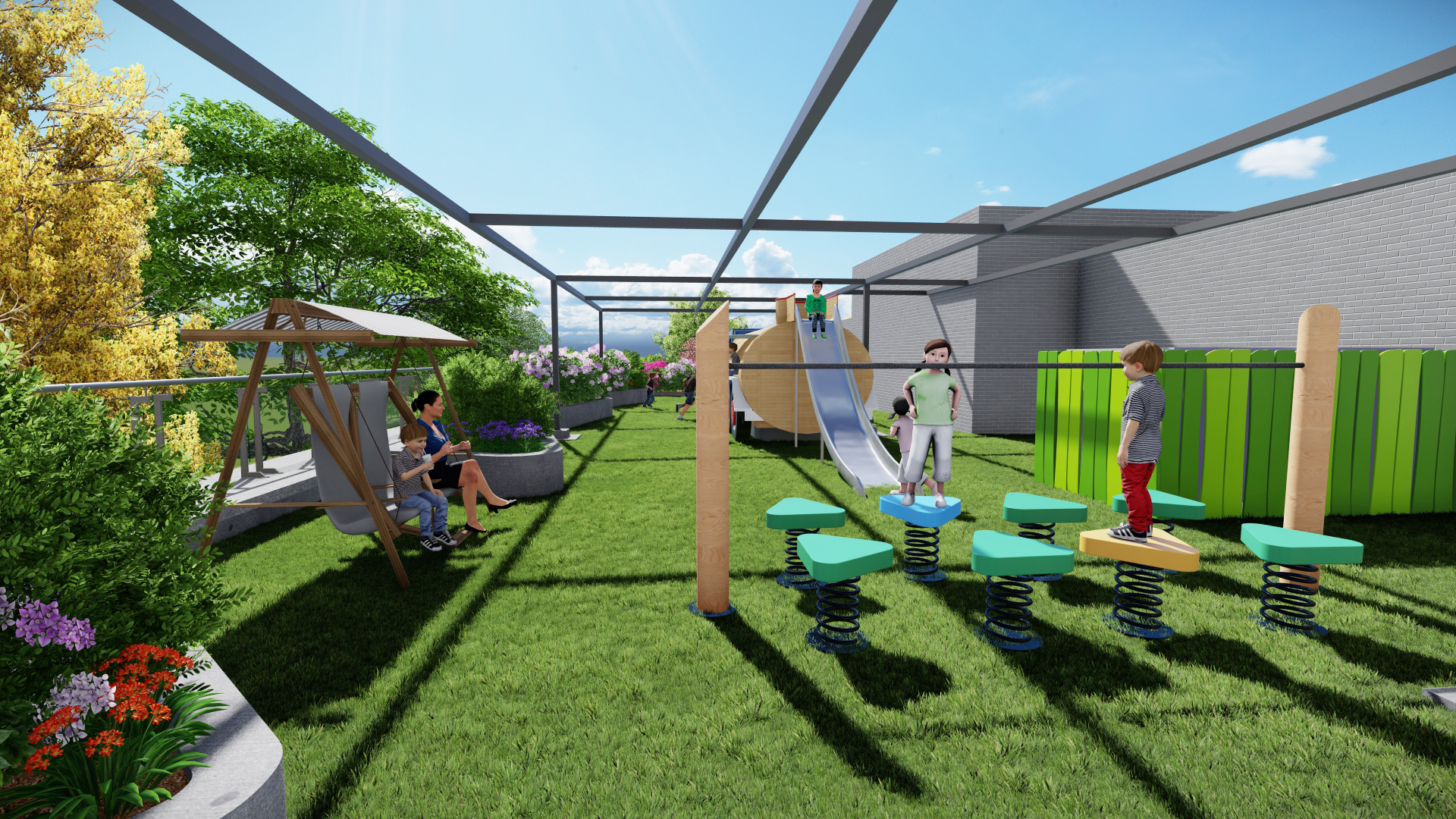 幼儿园屋顶花园效果图:打造孩子们的绿色乐园